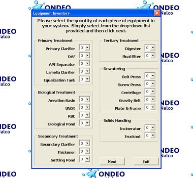 Mass Balance equipment screen
